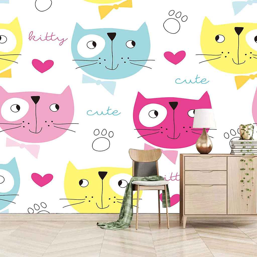 Papier peint canevas 3D chat : rénovez facilement un mur abîmé de salon ou couloir