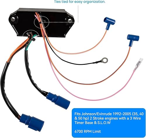 Miniatura 3 de 113-5316 Power Pack módulo de encendido Para motores Johnson Evinrude 1992-2005 35 HP, 40 HP y 50 HP de 2 cilindros