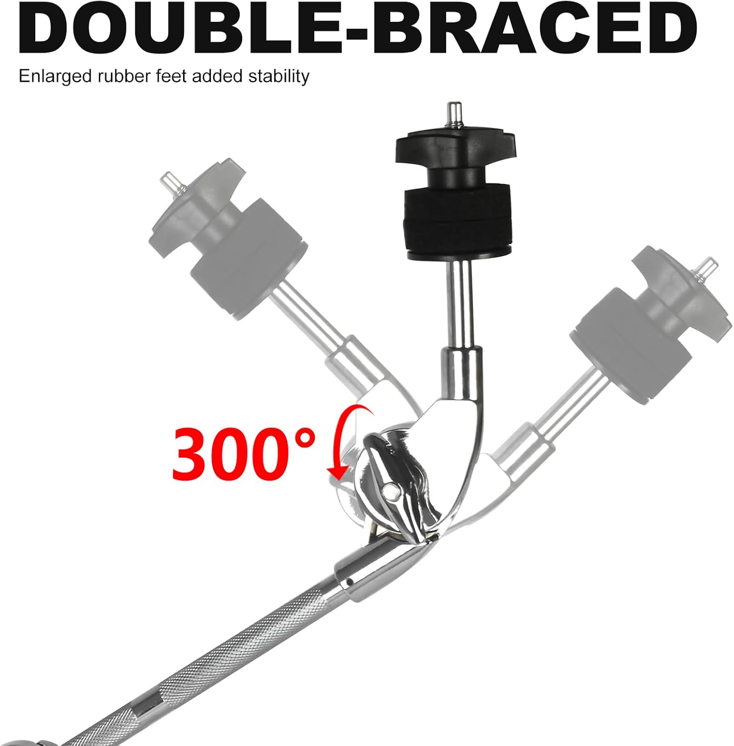 POWERGROOVE Straight Boom Cymbal Stand,Heavy Weight Stand for Sturdiness with Non-Slip Rubber Feet