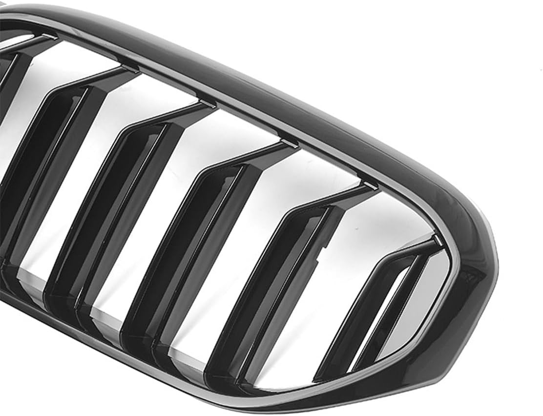 Front Grill Fit for 2021 2022 2023 BMW 5 Series G30 G38 Front Grille Front Grill Replacement Front Grille Assembly for BMW Accessories Front Kidney Grille Glossy Black Double Slats