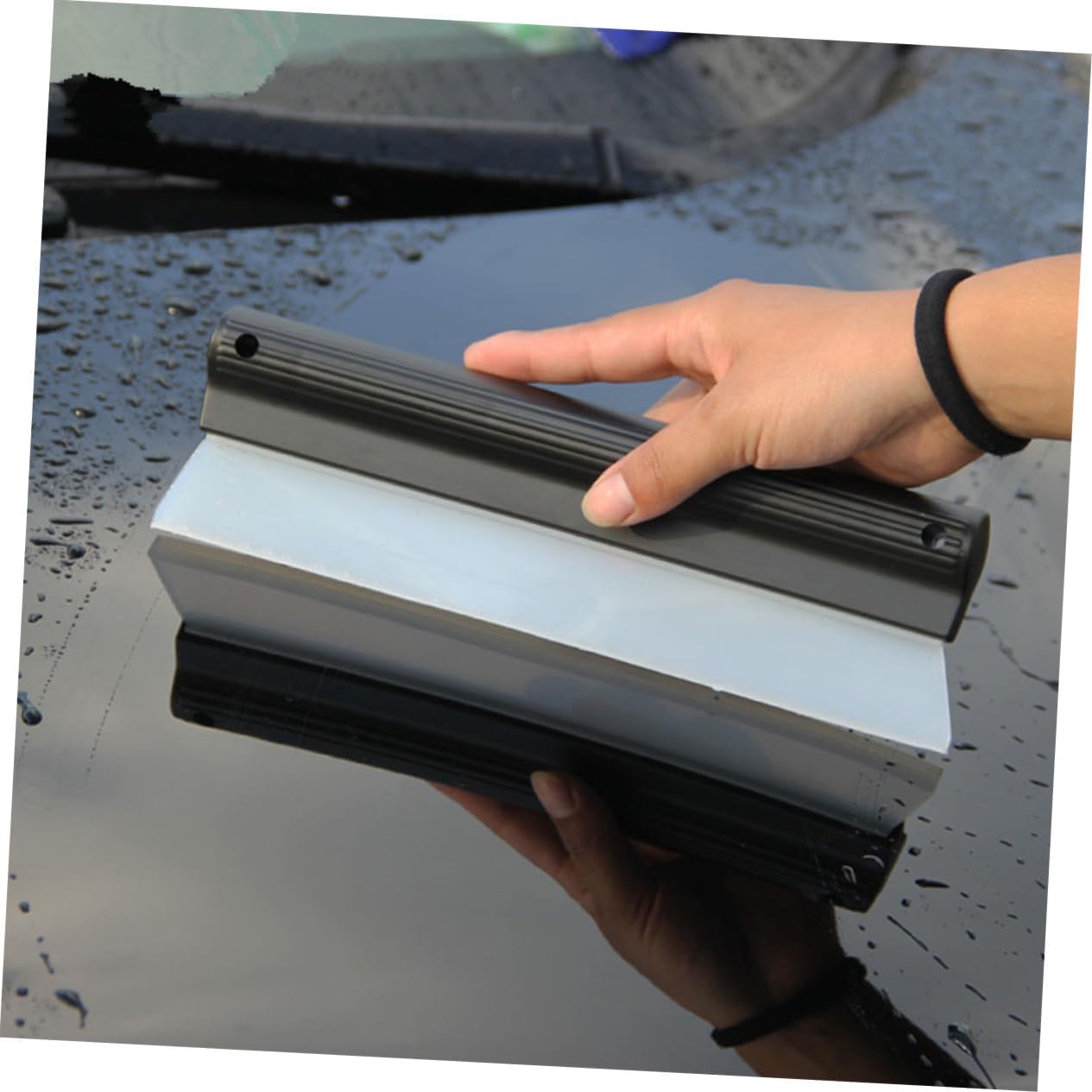 Gatuida 3pcs Window Cleaning Squeegee Car Body Washing Tool Soft Silicone Non-Slip Grip for Car Mirror