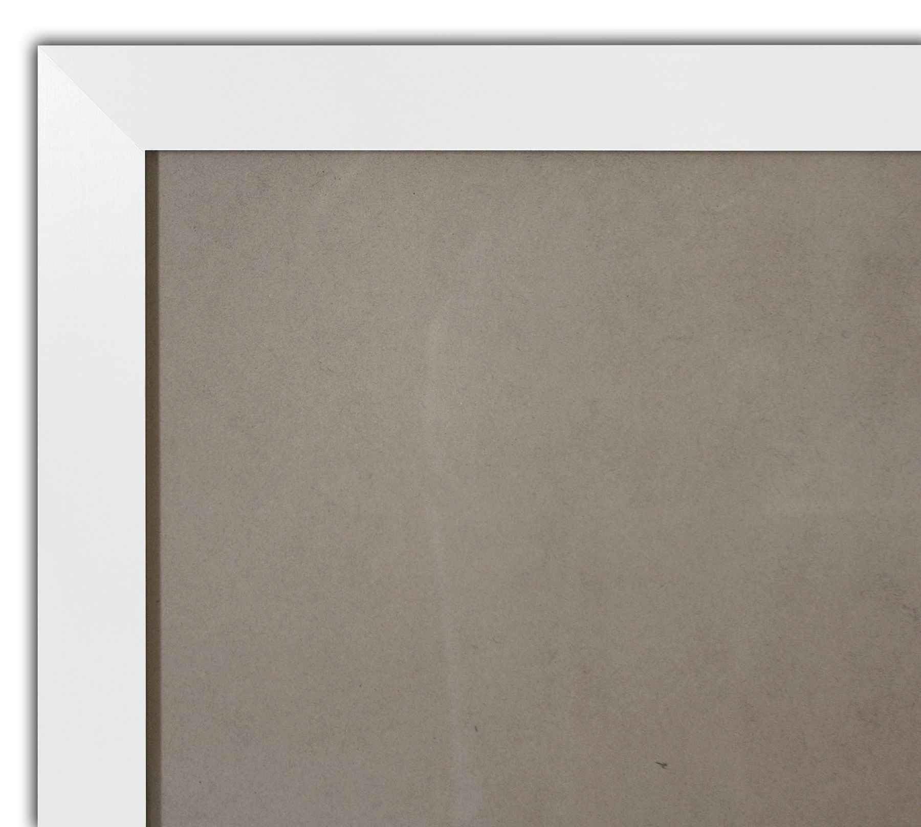 Posterrahmen 100x150 cm Weiß Holzdekor – MDF Bilderrahmen für Poster, Kunstdrucke & Fotos – Mit Kunststoffglas & MDF-Rückwand – Quadratischer Rahmen für Hoch- und Querformat – Modern & stabil