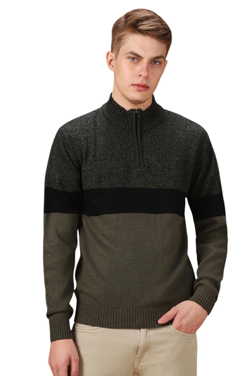 Men Colorblock Acrylic Regular Fit Full Sleeves Pullover Sweater-image-30