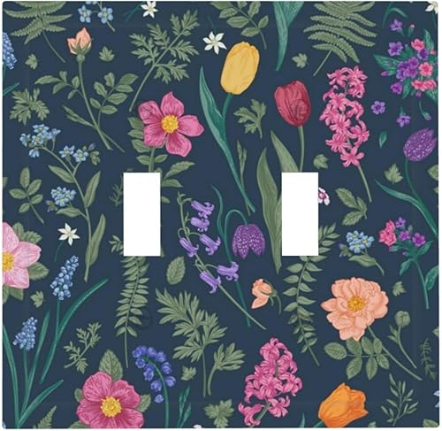 Miniatura 10 de Cubiertas de Interruptor de Luz de 1 Pandilla Bosques Animales Flores Hierba Árboles Placa de Pared Decorativa Interruptor Eléctrico para Decoración