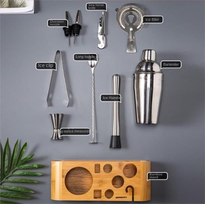Kit Bartender 10 Piezas Coctelera Acero Inoxidable 550ml miniatura 2