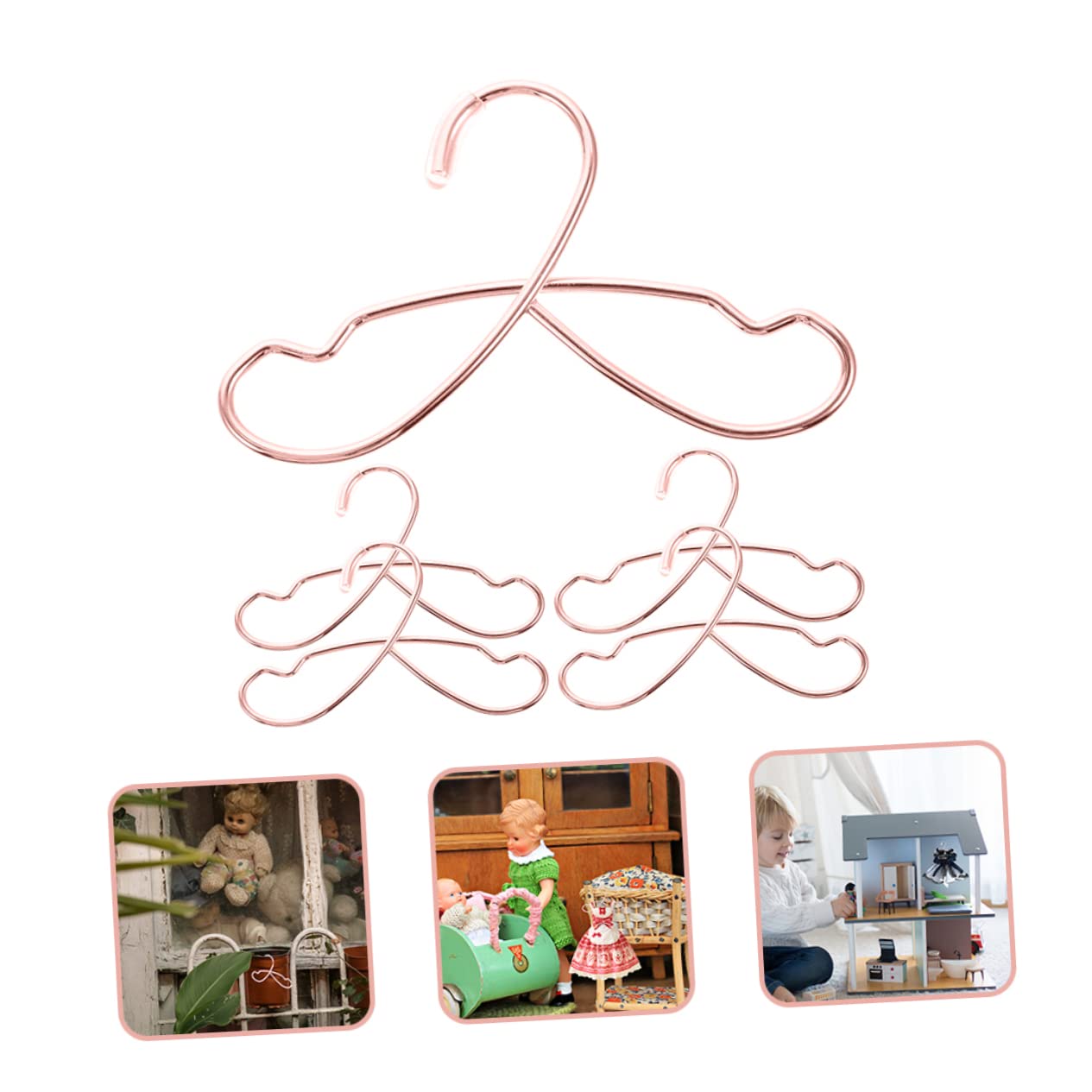 JOINPAYA 5pcs Doll Clothes Hangers Lifelike Hangers for Organizing Doll Clothing Compact Lightweight for House Wardrobe Storage