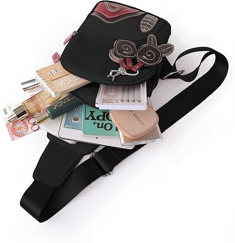 Miniatura 3 de Bolso bandolera pequeño para mujer, cangurera cruzada para mujeres y hombres, Bolso bandolera A-albaricoque, Bandolera Bandolera Bolsa de pecho