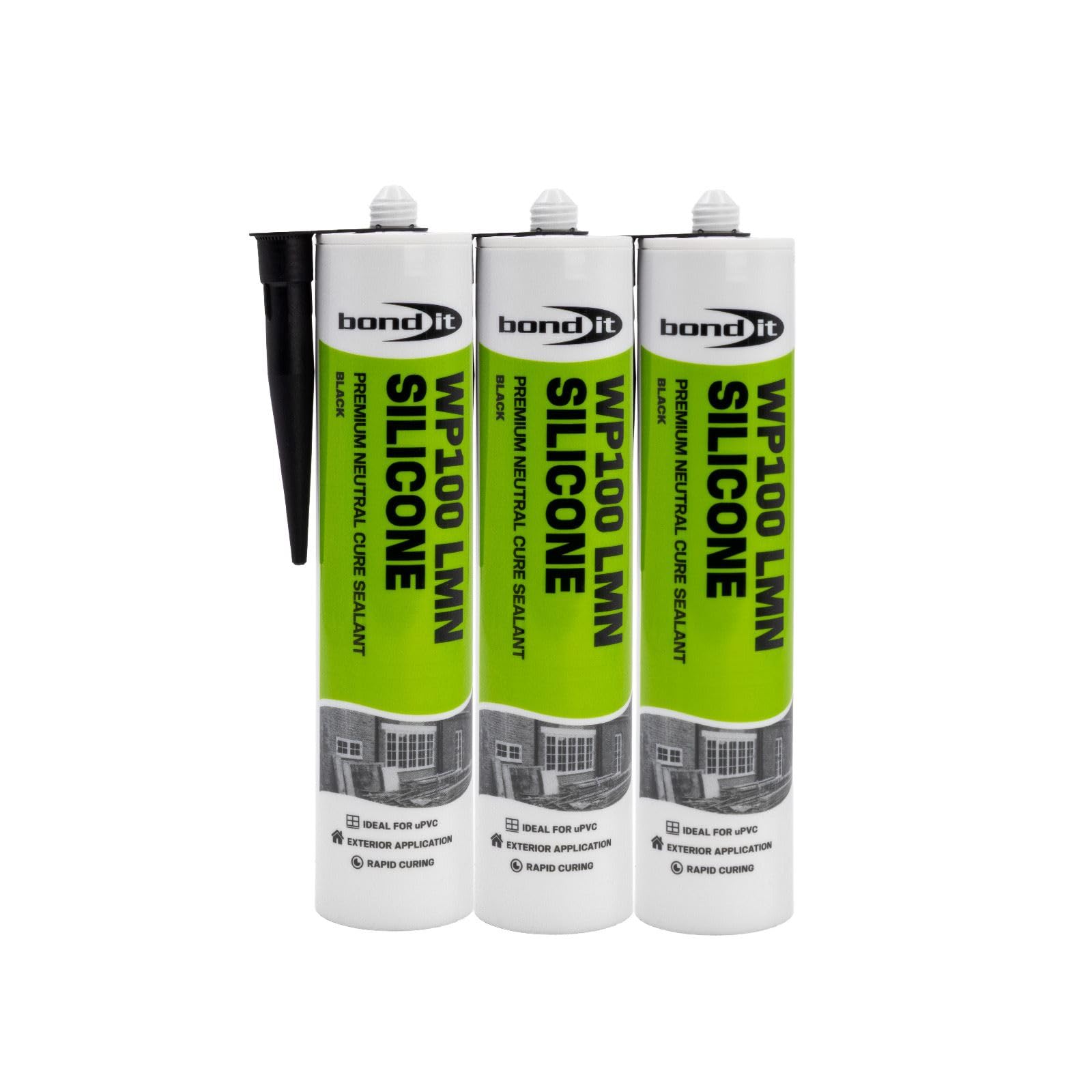 Bond-It WP100 Neutral Silicone Sealant (3 Pack) - Black