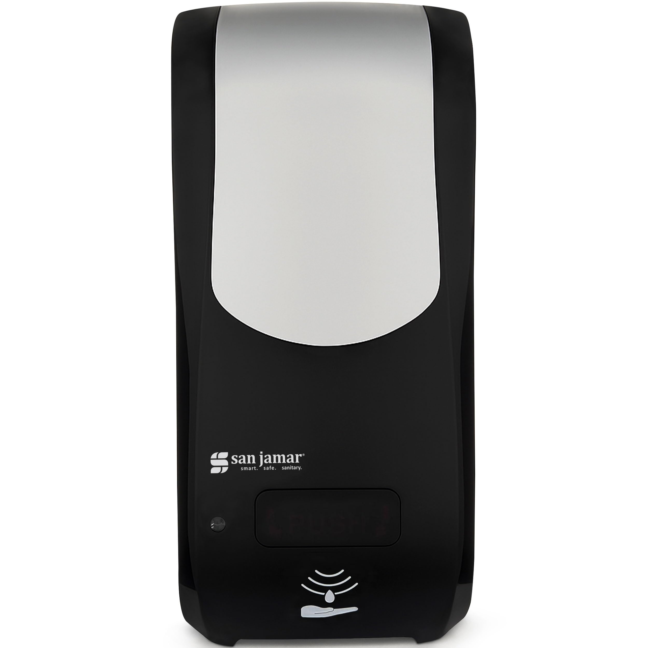 Rely Hybrid Liquid Soap Dispenser by San Jamar – 900.0 milliliters, Metal, Black, Model SH970BKSS