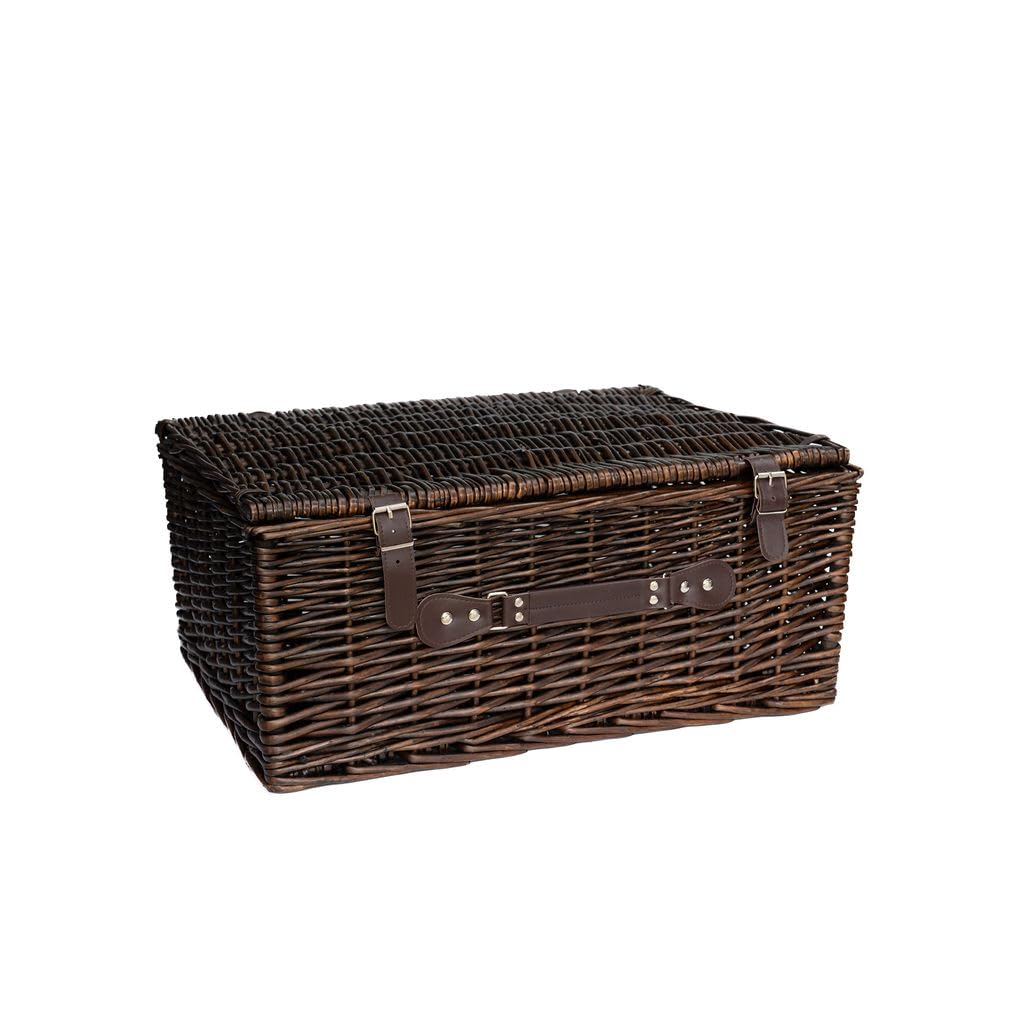 Arthur Cameron Distilled - Beedon Natural Wicker Hamper Basket & Gift Basket - Perfect As A Blanket Basket & Home Accessories (, Small)