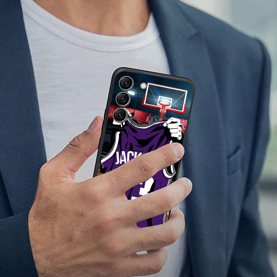 Miniatura 3 de VNGDA Sacramento Basketball Jersey - Funda de silicona líquida para Samsung Galaxy A53 5G A14 A73 A12 A42 A32 A02S A71 A22 4G A33, con funda