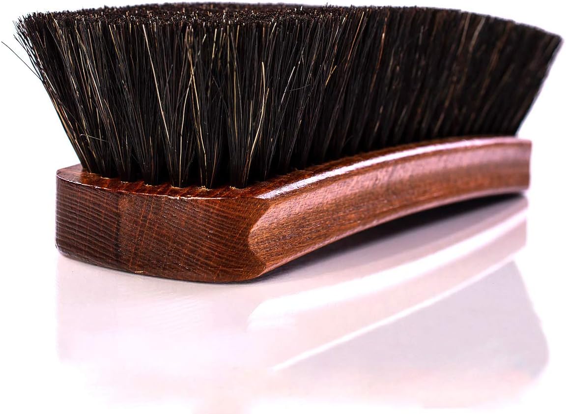 Shoe Brush | Luxury Shining Polishing & Buffing Brush - Large 8 Inch | Genuine Horse Hair | Made in Germany
