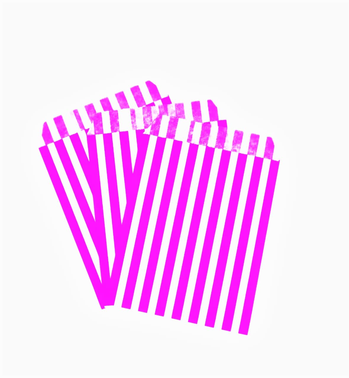 TP4U, 200 7'' x 9'' Pink Sweet Candy Striped Paper Party Bags