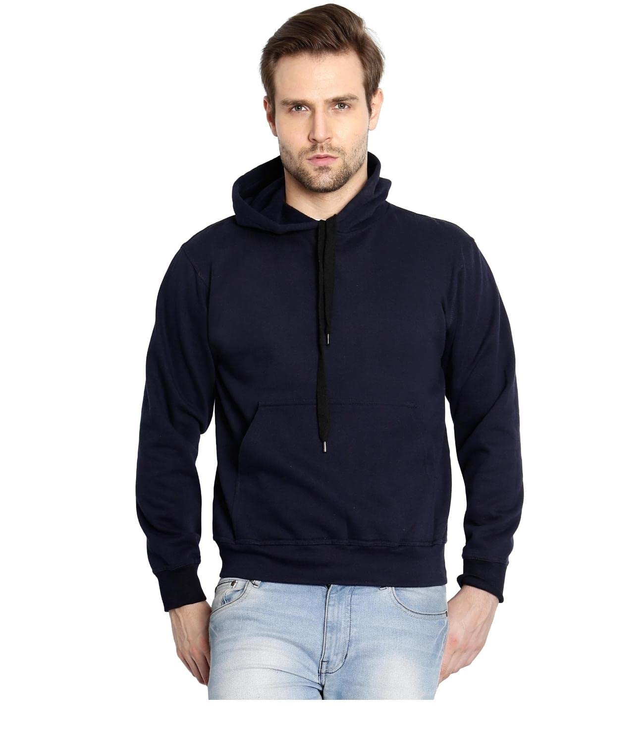 Scott International Men's Solid Cotton Hoodies for Men, Trendy and Comfortable Sweatshirts for Men, Stylish Winter Wear with Hood and Pockets, Fashionable Hooded Sweatshirts