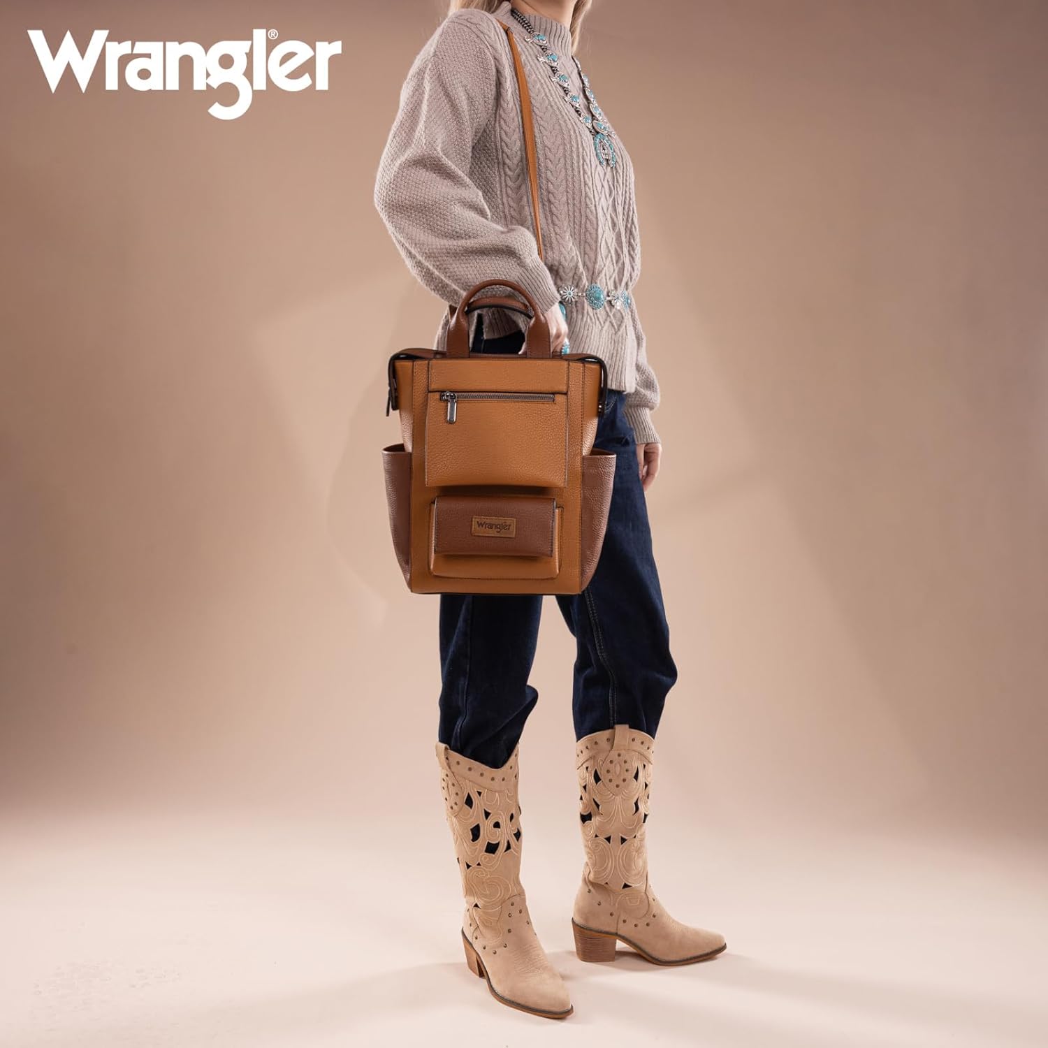 Montana West Wrangler Women Backpack Purse Convertible Backpack Vegan Leather Ladies Anti Theft Backpack with Adjustable Strap - Image 5