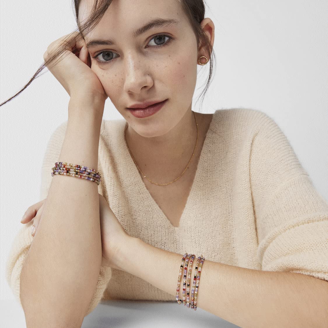 TOUS Pulsera de Oro de 18kt para Mujer con Zirconitas, 16 cm de Largo, Colorido y Versátil, Colección Color