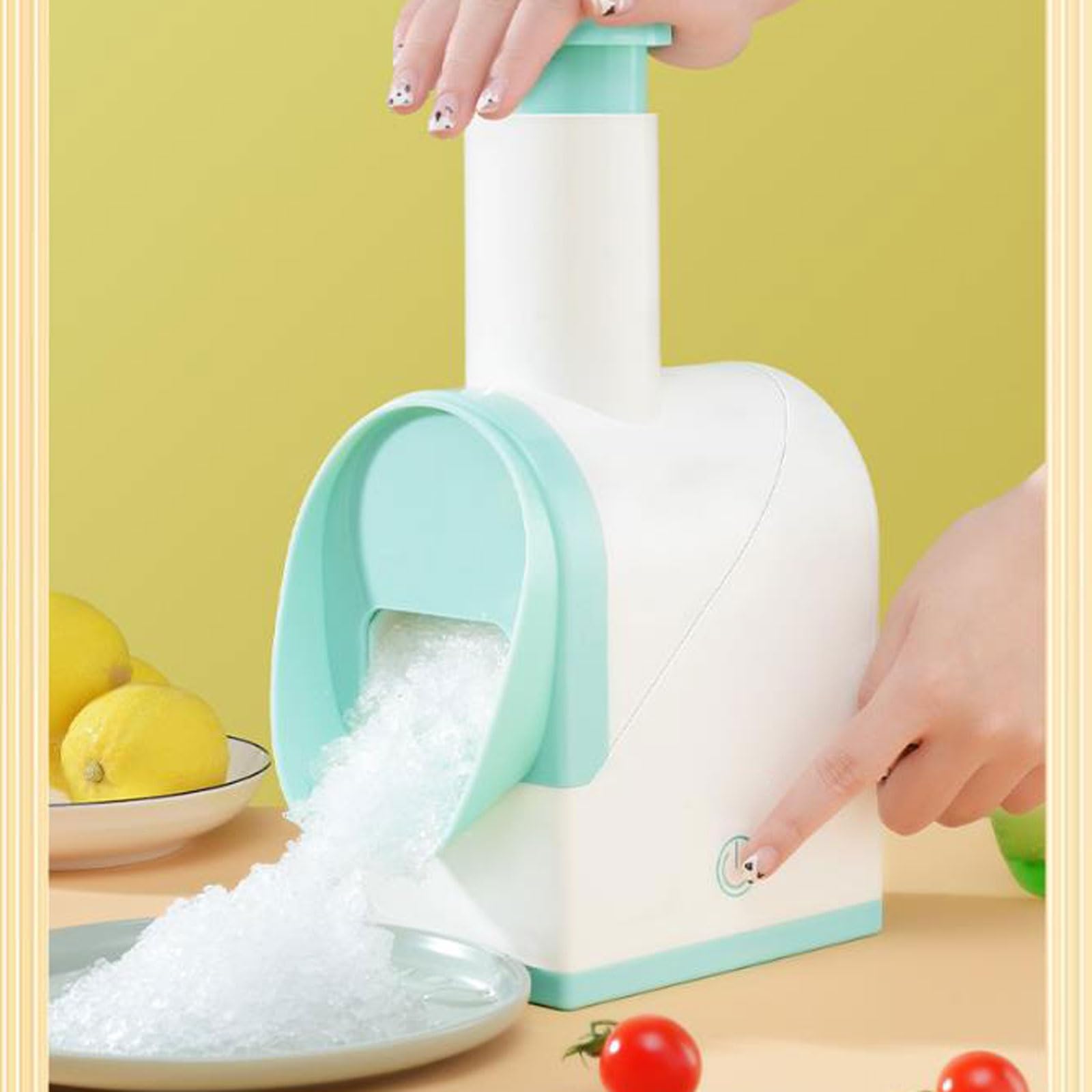Máquina para raspar hielo Trituradora de hielo eléctrica pequeña, máquina de granizado, máquina de afeitar de hielo for cócteles, máquinas portátiles de granizado, máquina de cono de nieve, libre de B