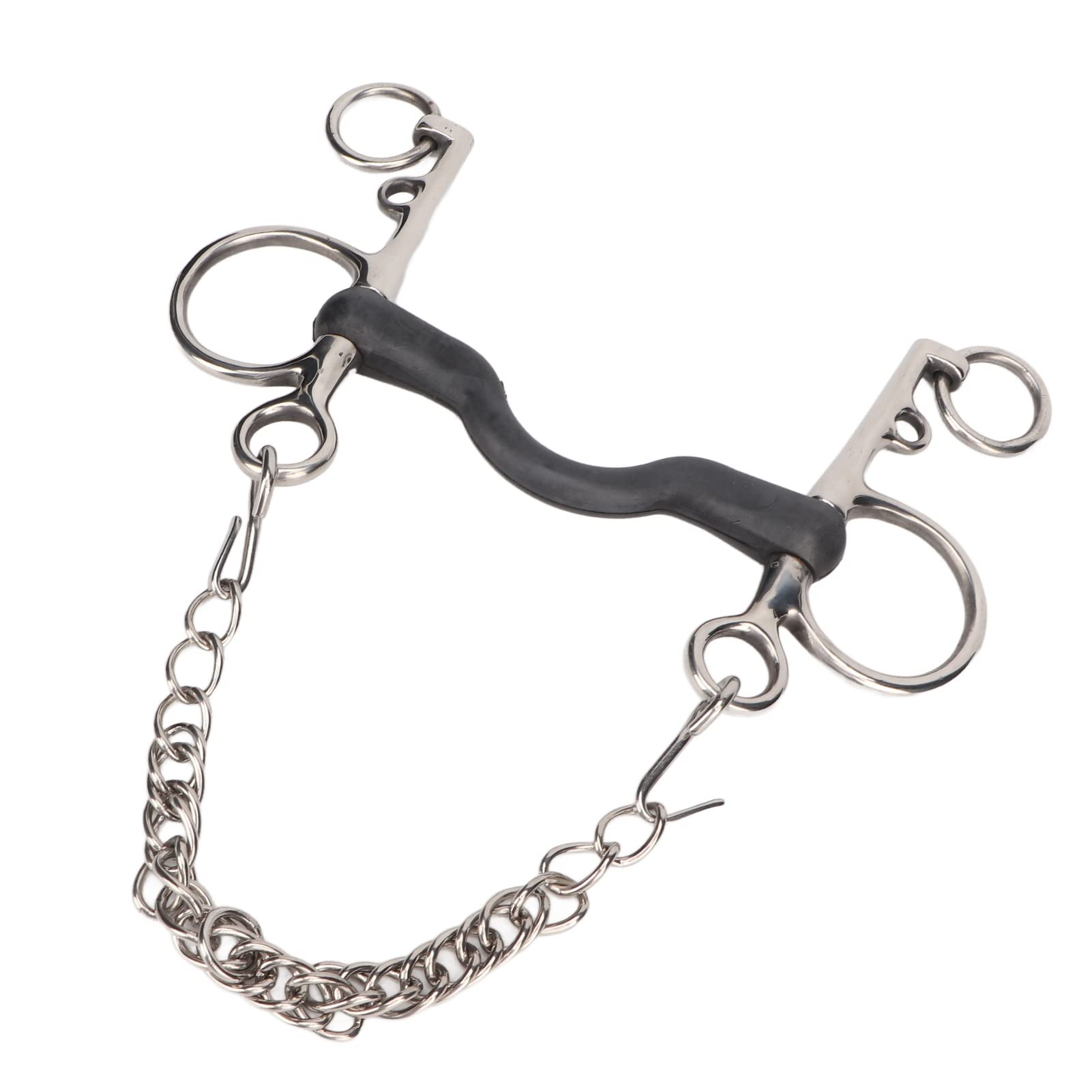 Broca para Boca de Caballo, Broca para Filete de Caballo Pulida a Mano Diseño de Goma con Centro de Acero Inoxidable Filete para Boca de Caballo para Suministros Ecuestres (127MM)