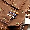Laptop Bag 14.5 inch Mens Vintage Casual Canvas Messenger Bag Men's Military Leather Canvas Travel Briefcase Crossbody Satchel Shoulder School Bag for Notebook Laptop (Coffe) #4