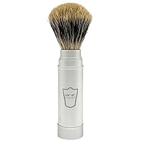 Vista 3 de Parker - Brocha de afeitar de viaje de tamaño completo con cerdas de tejón puras, diseño ingenioso que almacena el cabezal del cepillo en el mango