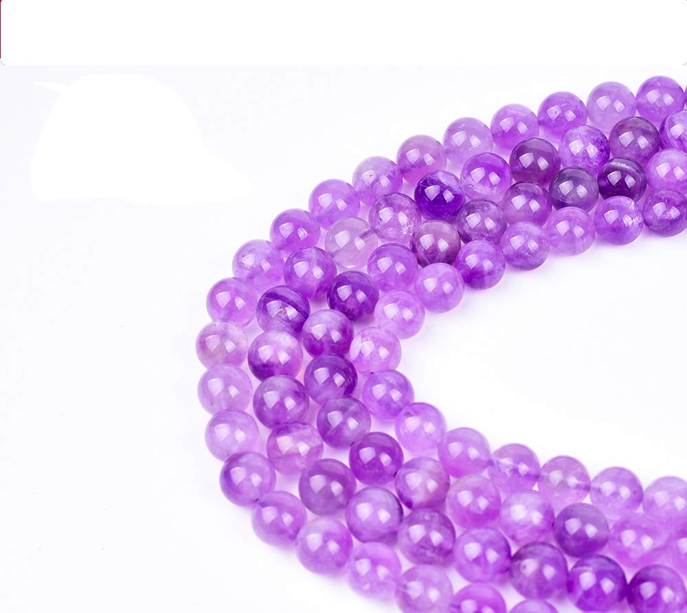Asingeloo Natural Stone Beads Crystal Energy Stone Healing Power for Jewelry Making DIY Handmade Crafts (10mm, Purple Amethyst) โ image 1
