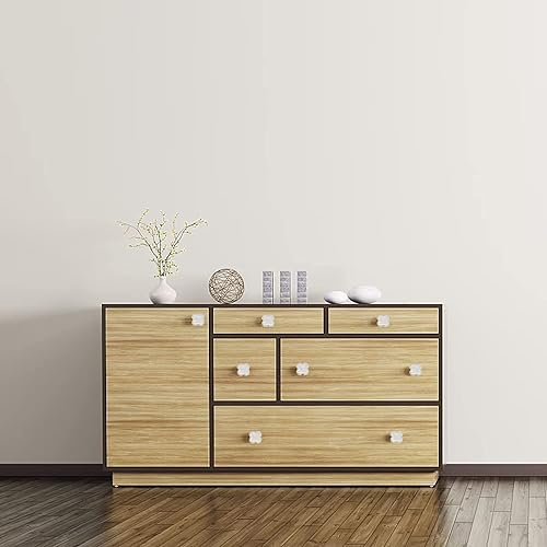 Miniatura 5 de SWZHAI 4 pomos de trébol de latón, pomos dorados decorados para cajones de armario y tocador, mango de trébol de cuatro hojas de latón cepillado