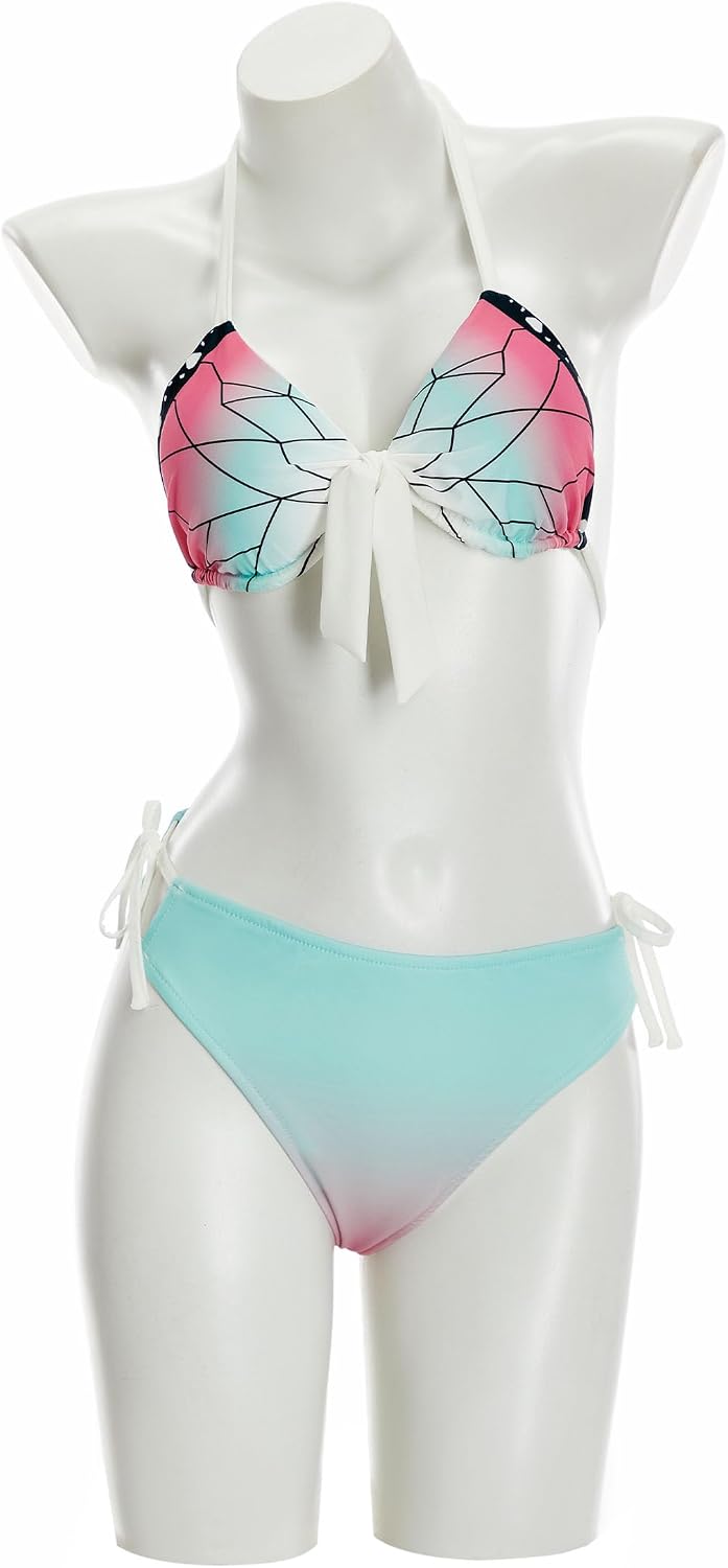 haikyuu Womens Bikini Set with Cover up Swimsuit Anime Style Bathing Suit Japanese Cartoon Swimwear
