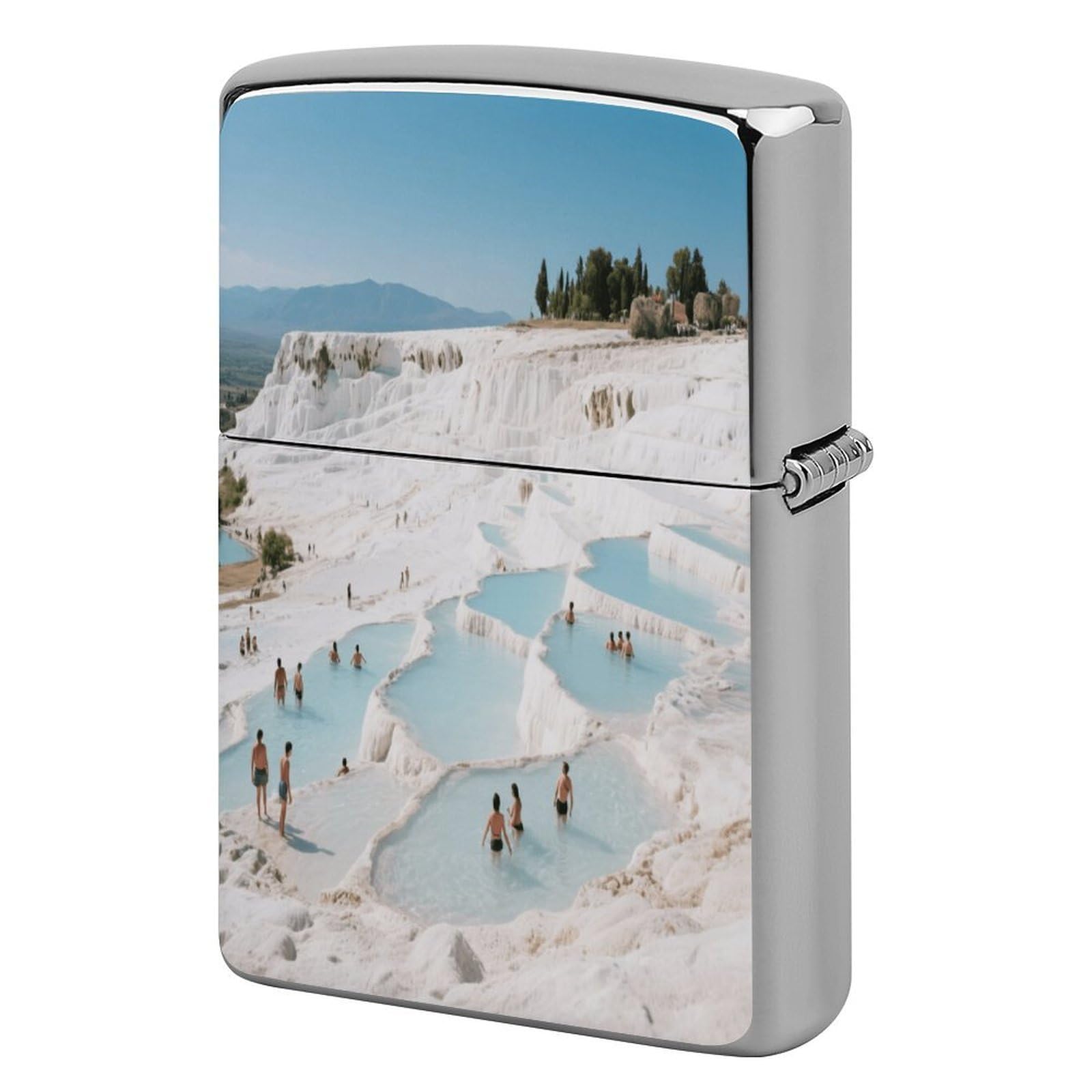 Fekiloot Style Hot Spring Pool Lighter Case Cover Metal Lighter Case
