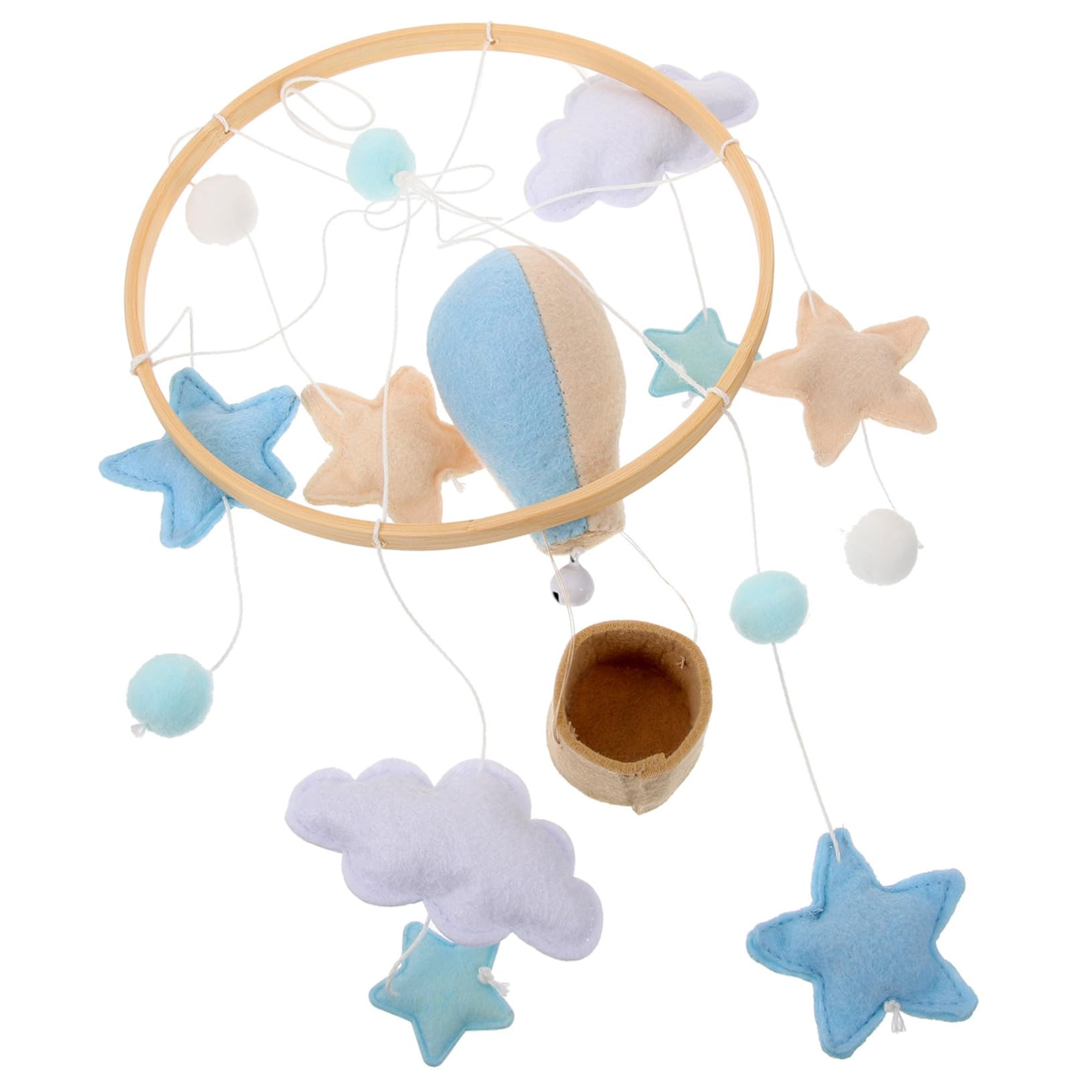 Toyvian Nursery Room Decor Hanging Mobile Decorative Mobile for Baby Room Felt Balls Pendant