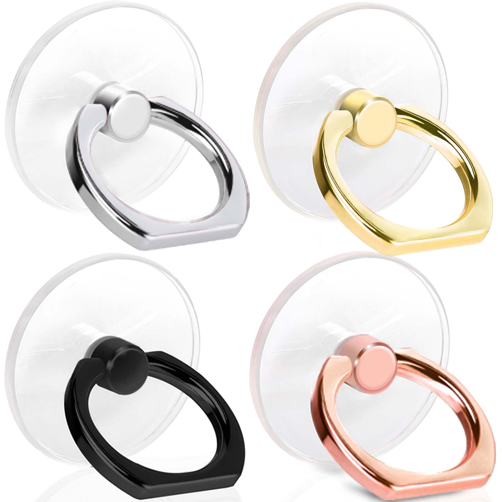 4 Pack Jsoerpay Cell Phone Ring Holder, Silver+Black+Rose Gold+Gold