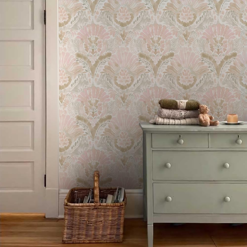 Modern Dark Grey White Poppy Floral Peony Flowers Peel and Stick Wallpaper Wall Decor Self Adhesive Wall Paper Stick on Easy Peel Off Contact for Renter Apartment