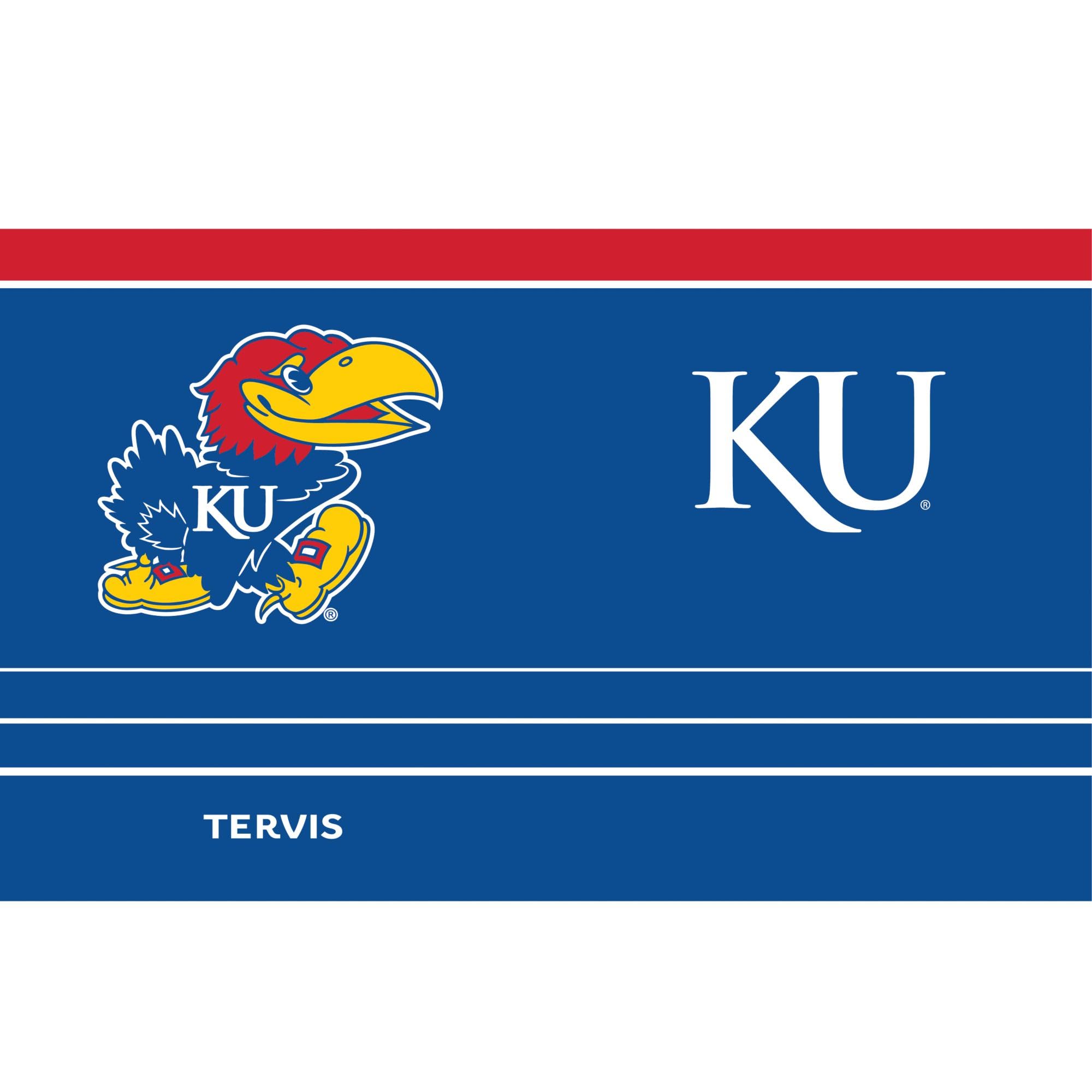 Tervis Traveler Kansas Jayhawks MVP Dreifachwandiger, isolierter Reisebecher hält Getränke kalt und heiß, 590 ml, Edelstahl
