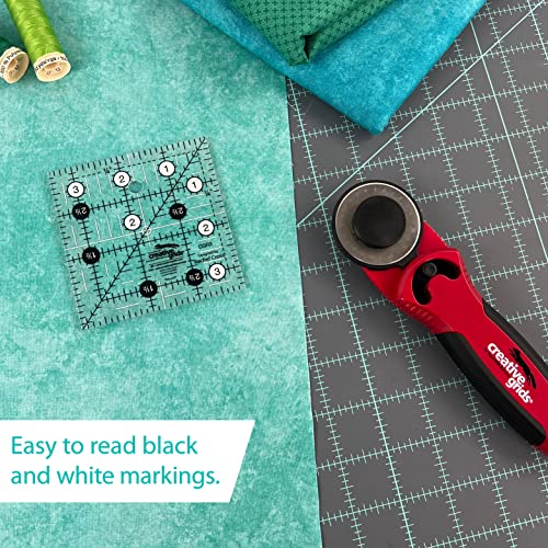 Creative Grids Quilt Ruler 3-1/2in x 3-1/2in Square – CGR3 – Made in USA, Non-Slip Grip Acrylic Quilting, Sewing, Crafting, Patchwork Ruler for Measuring & Cutting Fabric image 5