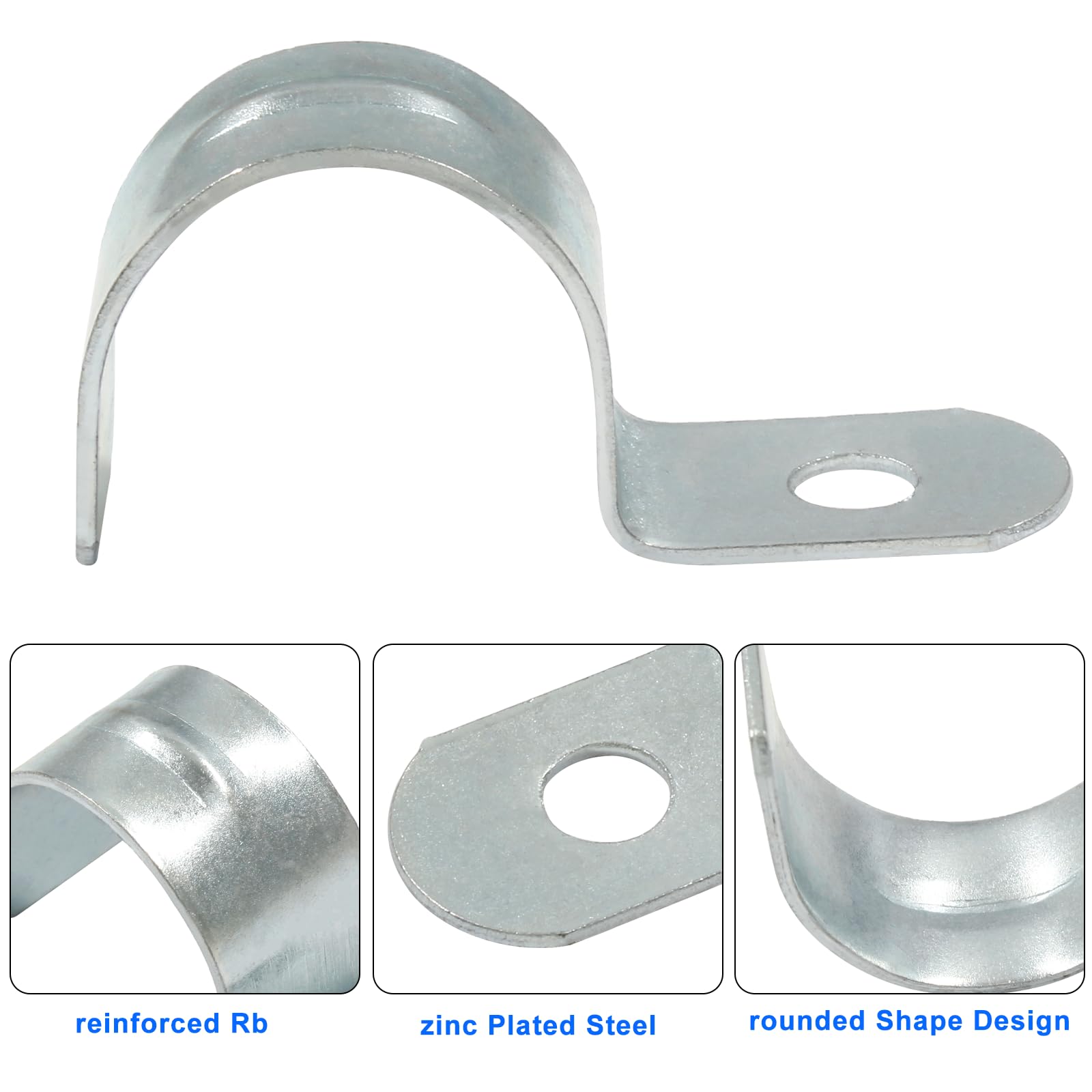 Glarks 30-Pack 3/4 Inch One-Hole Pipe Straps – Zinc Plated Steel EMT Conduit Clamps, UL Listed, Corrosion Resistant