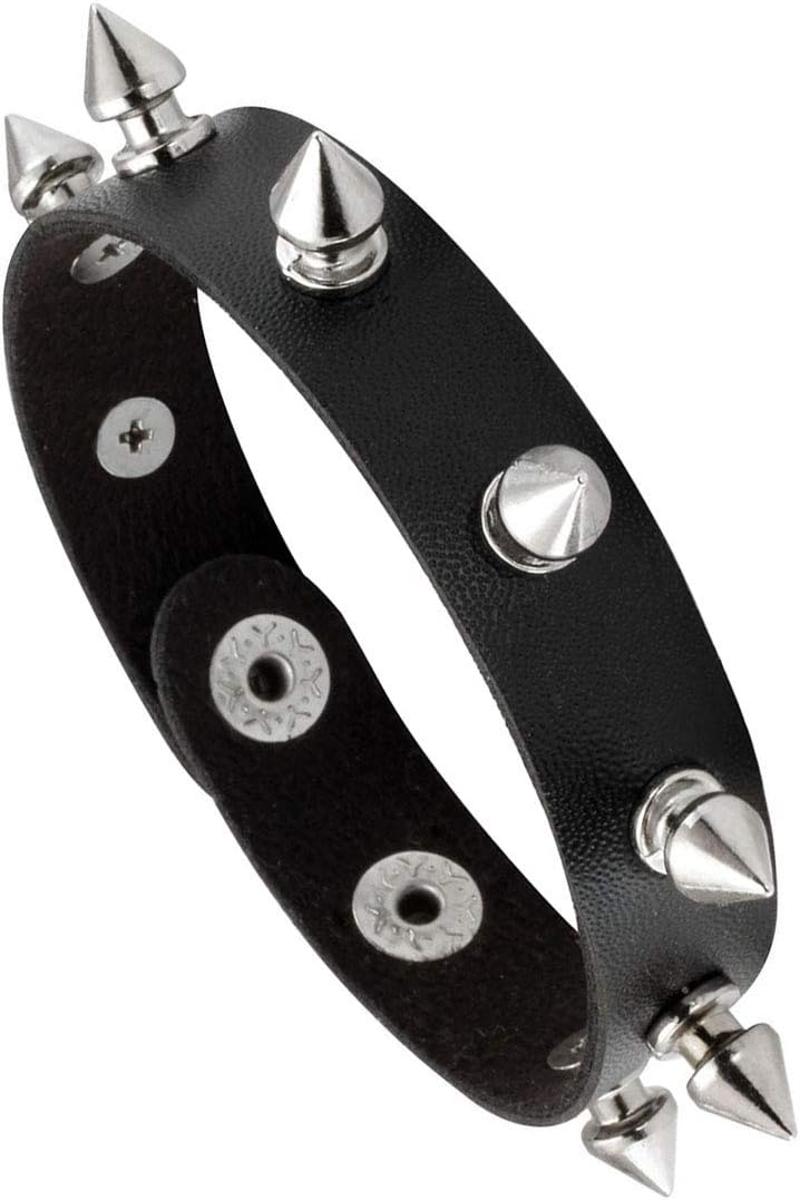Punk Gothic Bracelet Spike Rivet Cuff Bangle Metal Studded Wristband Necklace Adjustable