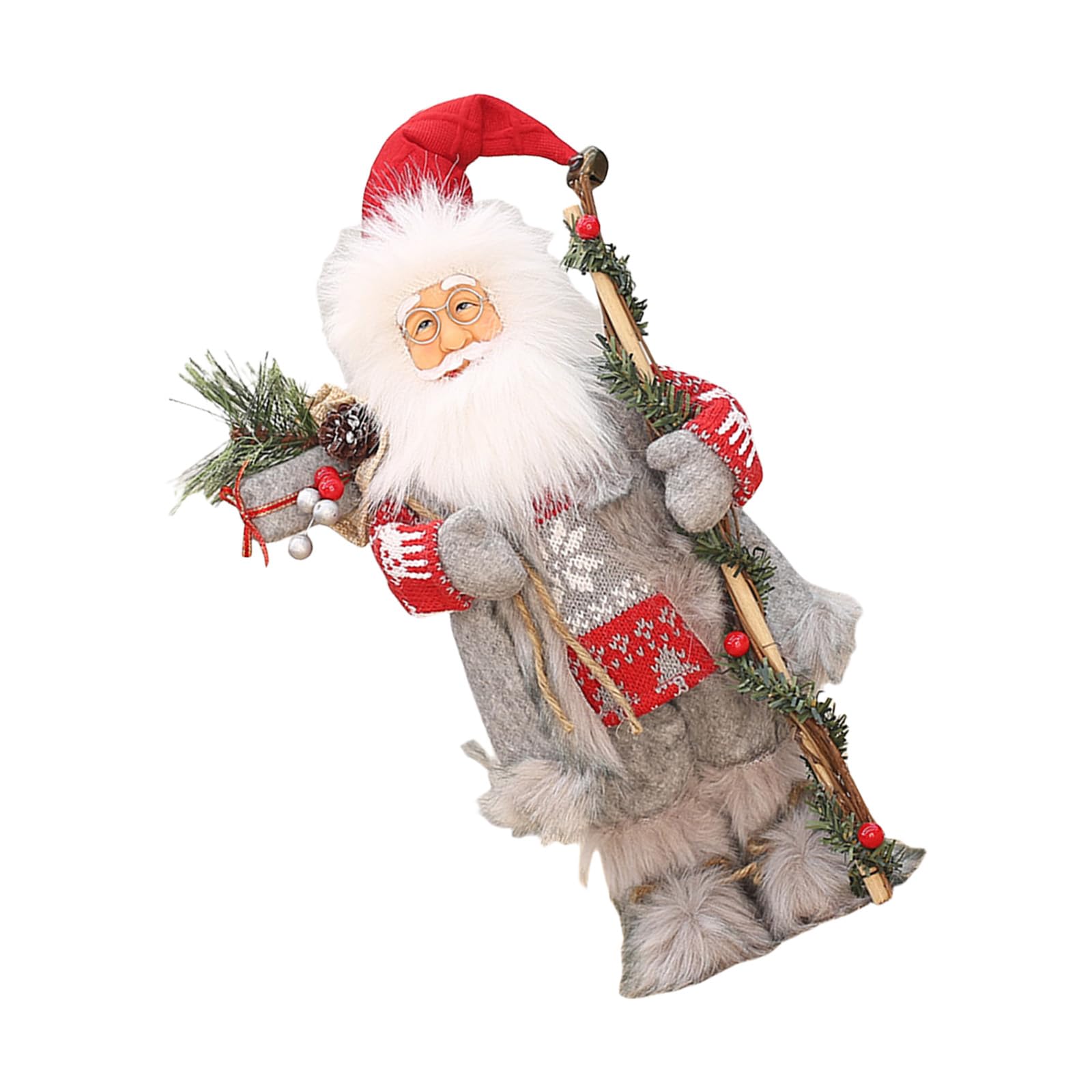 Hsioluted 12Inch Santa Statue Christmas Indoor Outdoor Decoration, Mantle Shelf Tabletop Holiday Party Decorative Accent for Mantles Bookshelf Living Room Holiday Decorations