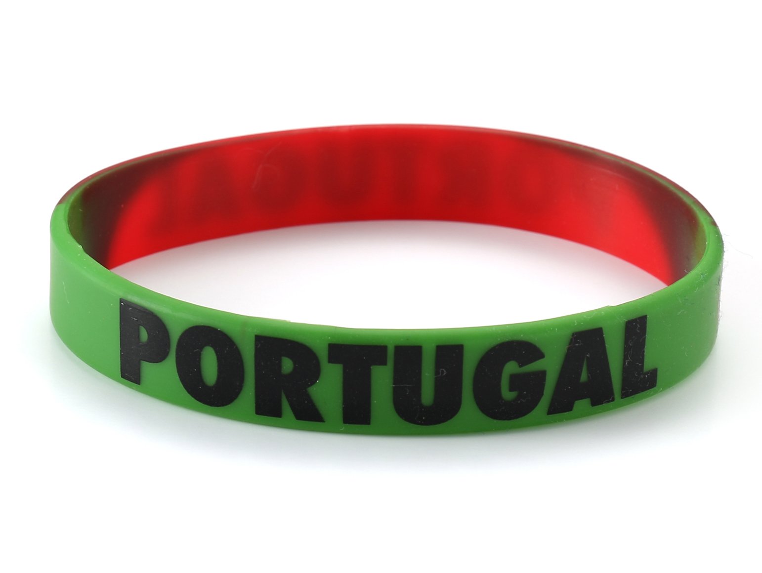 Komonee 50 x Portugal Green and Red World Cup Sports Event Football Country National Flag Silicone Wristbands