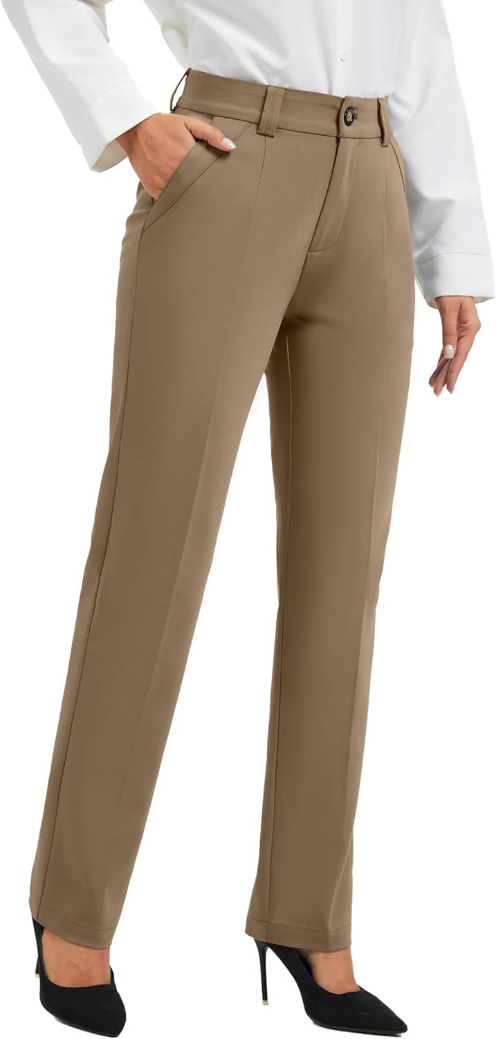 FUNYYZO Women Stretch Business Straight Leg Dress Slacks Pants with Pockets Wear to Work 2026 Casual Suitpants - Image 5