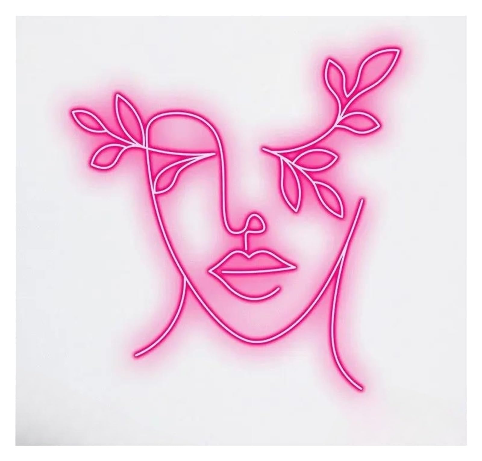 Shouxi One Color Sign Lamp Beautiful Face Neon Sign Dimmable For Salon Shop, Home Decor Abstract Art Lamp 50Cm