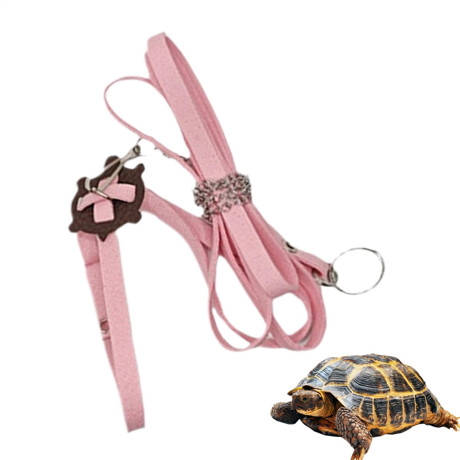 Hundegeschirr für Schildkröten, für Spaziergänge im Freien, verstellbarer Brustgurt, Gelb / Hellrot, ausbruchsicher, kleine Schildkrötenleine für Reptilienkäfig, Reisezubehör