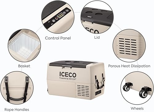 Miniatura 4 de ICECO TR45 Refrigerador portátil de 475 cuartos con ruedas compresor Secop refrigerador de 12 voltios refrigerador congelador portátil CC 1224 V CA