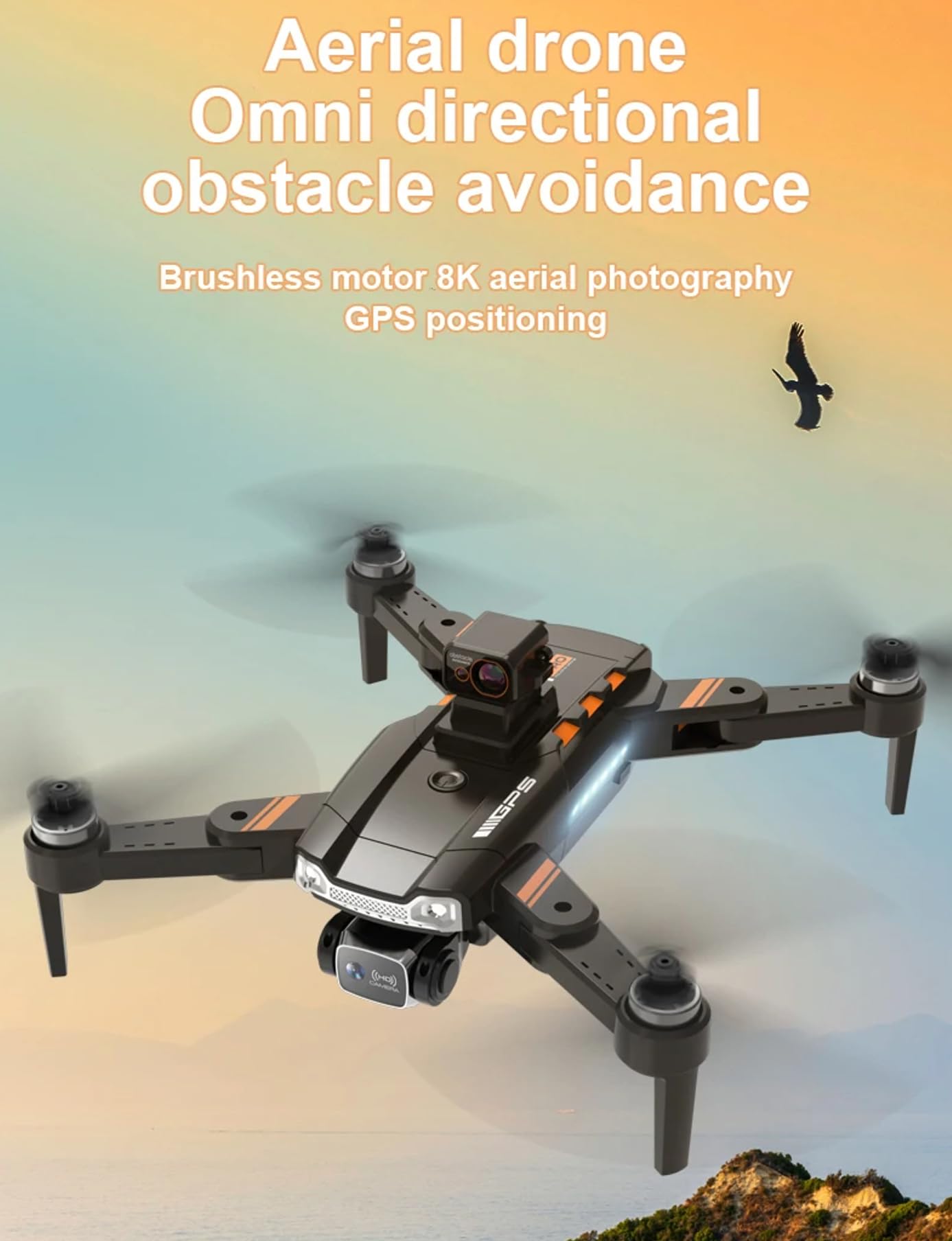 Drone Quadricottero Professionale 4k Telecomando Smartphone Gps Evita Ostacoli