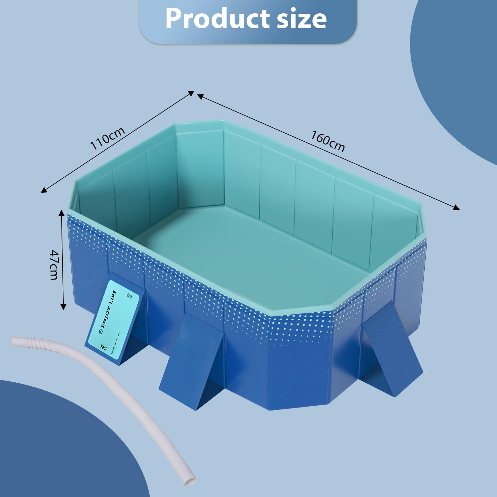 Planschbecken Foldable Pool, Kinderpool, Hundepool, 180x135x50cm