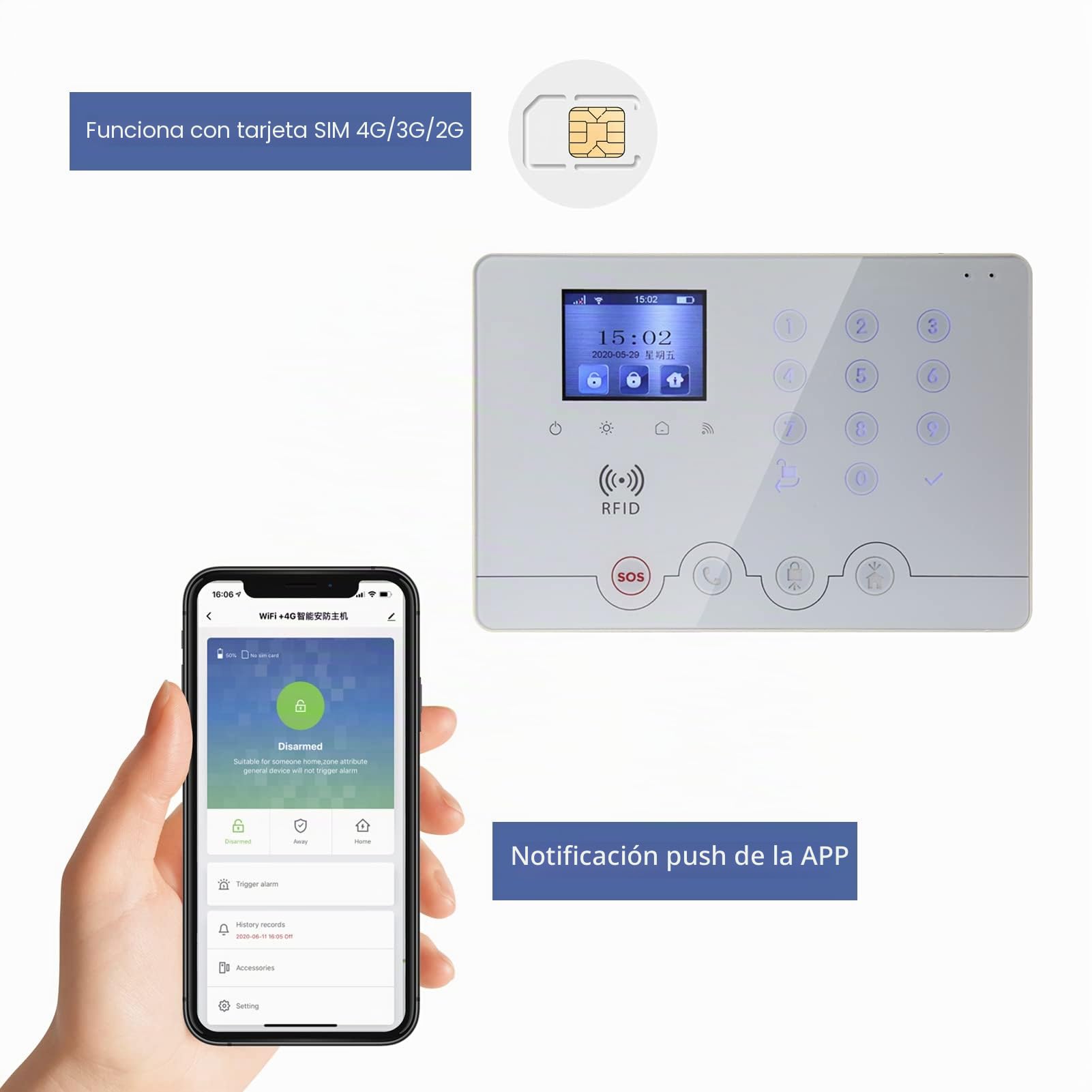 Wolf Guard W4Q Alarmas para Casa Sin Cuotas, Sistema Seguridad con Sirena 110dB, Sensor Puerta/Ventana, Sensor Movimiento PIR, App Control, Fácil Instalación [Clase A++]