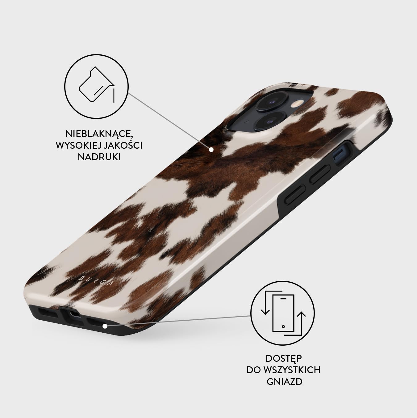BURGA Etui na iPhone 14 Plus – Dwuwarstwowa Hybrydowa Obudowa z Amortyzującym TPU, Odporna na Zarysowania, Podniesiona Ramka dla Ochrony Ekranu, Kompatybilne z MagSafe do Codziennego Użytku