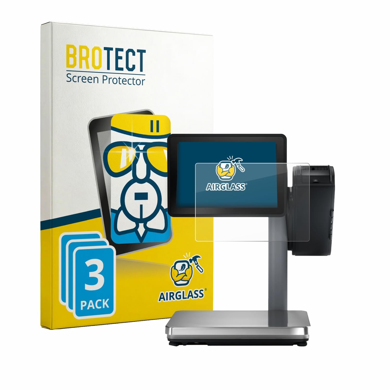 BROTECT 3 Unidades Lámina Cristales para Bizerba Q1 expert 800 12.1" | Transparente Protección Pantalla Made in Germany, Dureza 9H Anti-Arañazos Protector Cristal