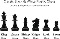 Vista 4 de Juego de ajedrez magnético de 12.5 pulgadas con tablero de ajedrez plegable para viajes al aire libre, juego de ajedrez portátil para adultos