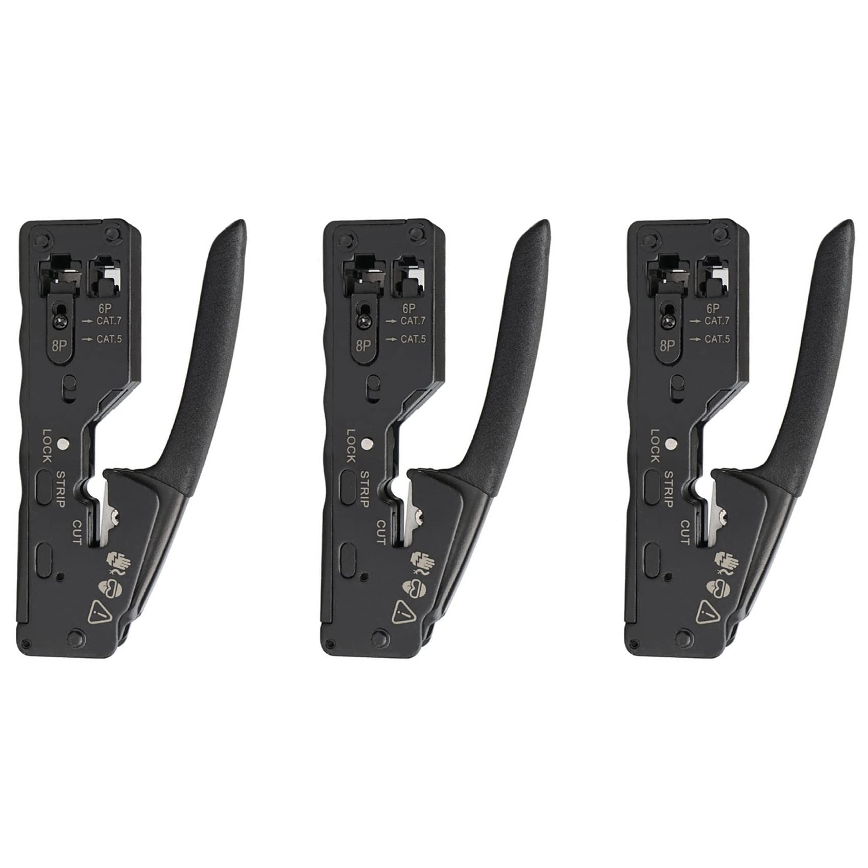 3X Pinza Crimpatrice per di Rete RJ45 Pinza per Crimpare per Crimpatrice per Rj45 Cat7 Cat6 Cat5 Rj11 Pinza per Crimpare Connettore Rj12