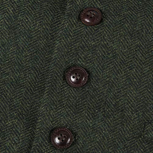Voboom BDMJ007-A-GREN-XL Men'S Slim Fit Herringbone Tweed Suits Vest Premium Wool Blend Waistcoat thumb #4