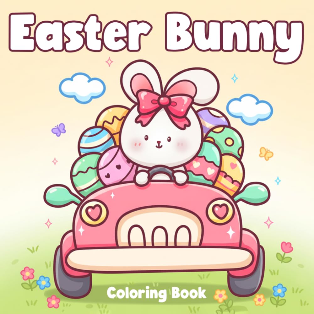 Easter Bunny Coloring Book: Charming Holiday Coloring Pages with Egg Baskets, Animal Friends, and Cute Spring Scenes for Teens and Adults to Unwind